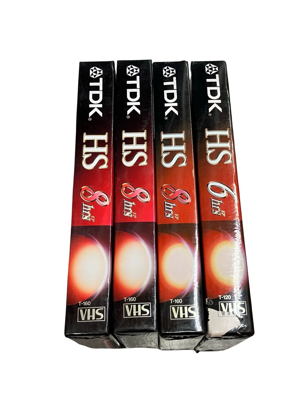 Lot of 4 TDK Premium Quality HS Blank VHS Tapes  8 Hours T-160 6 Hours T-120 NEW